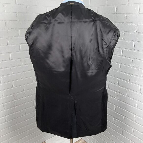 Hart Schaffner Marx Blazer Men 44L Black‎ Gold Trumpeter Wool Classic Career VTG - Picture 9 of 16